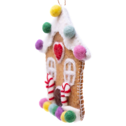 Gingerbread House Handmade Felt Ornament - Recetas Fair Trade