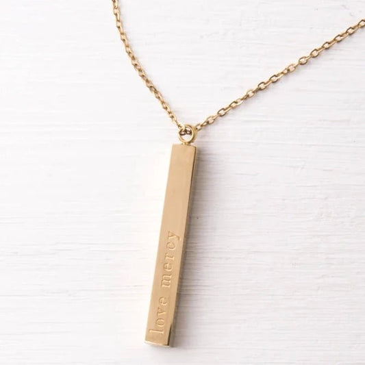 Give Justice Bar Necklace Gold