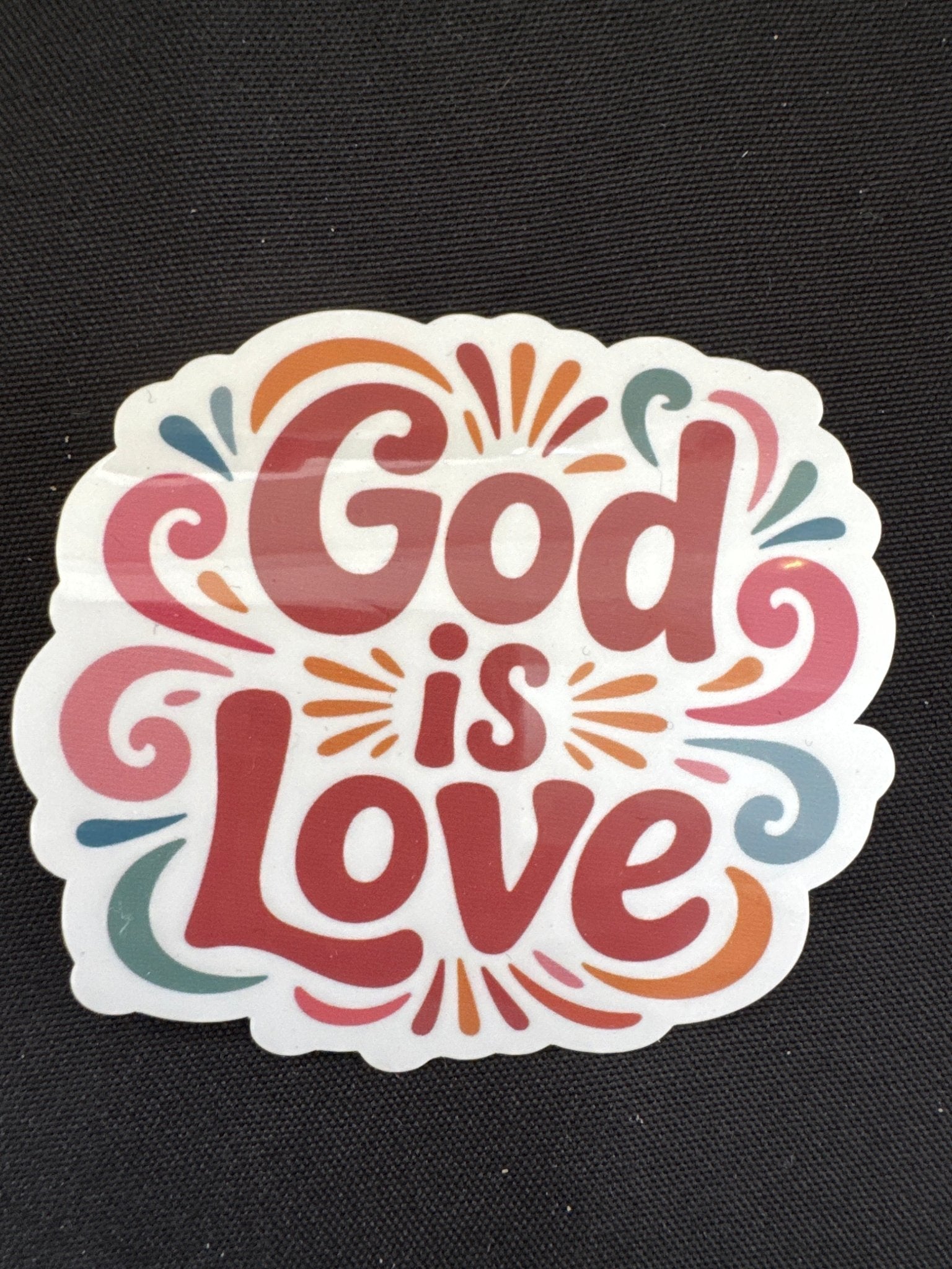 God is love sticker - Recetas Fair Trade