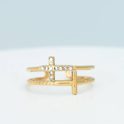 Golden Cross Serenity Ring - Recetas Fair Trade