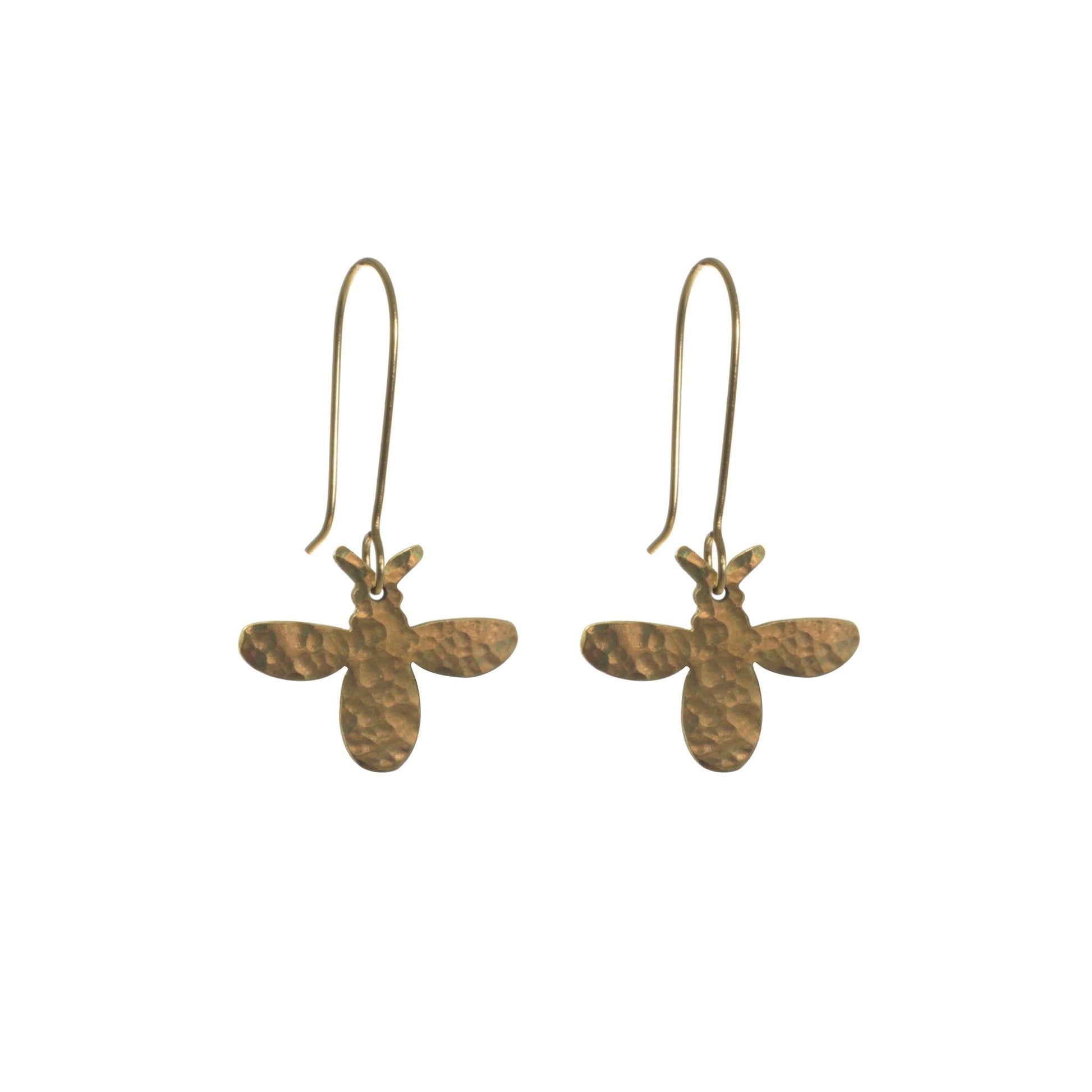 Hammered Bee Earrings - Recetas Fair Trade