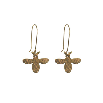Hammered Bee Earrings - Recetas Fair Trade