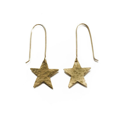 Hammered Star Earrings - Recetas Fair Trade