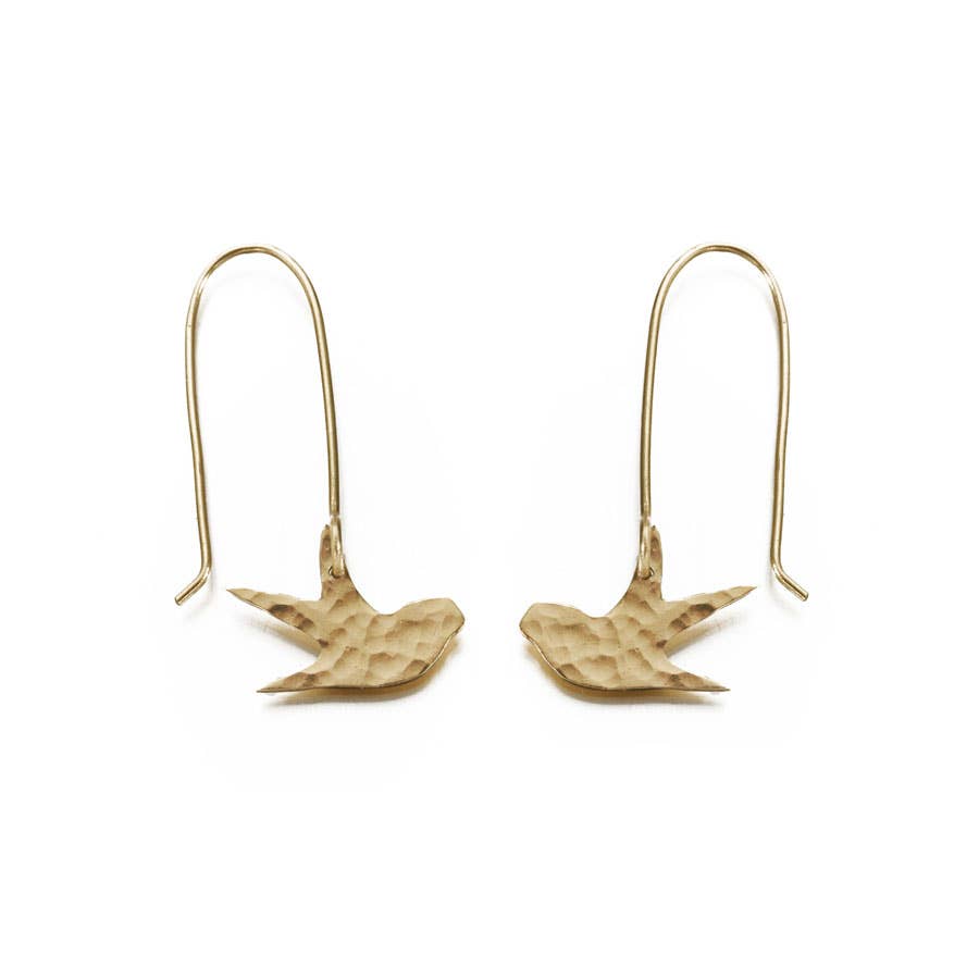 Hammered Swallow Earrings - Recetas Fair Trade