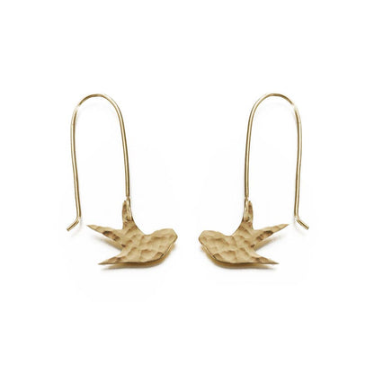 Hammered Swallow Earrings - Recetas Fair Trade