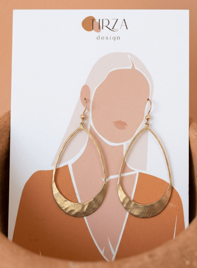 Hammered Teardrop Earrings - Recetas Fair Trade