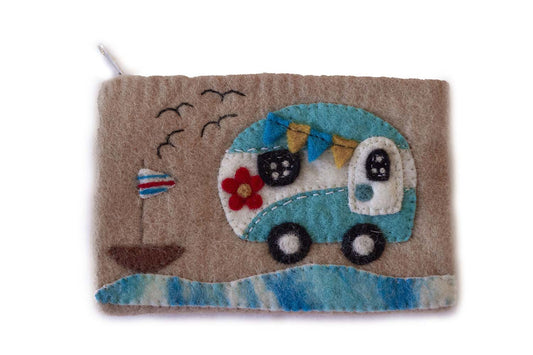 Hand Crafted Felt: Camper Van Pouch