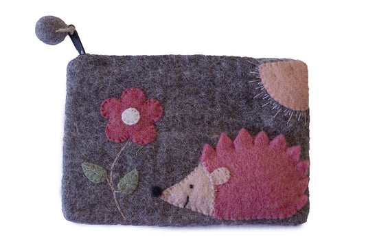 Hand Crafted Felt: Hedgehog Pouch