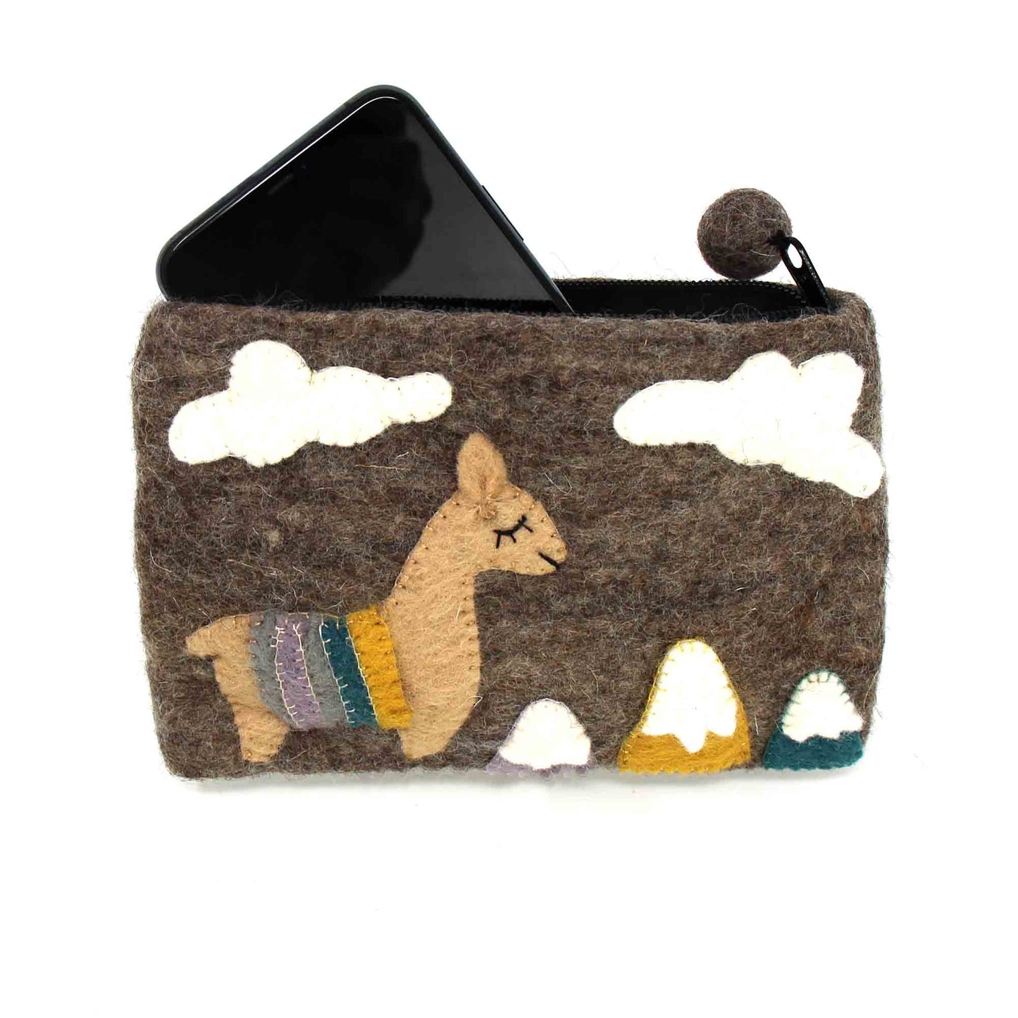 Hand Crafted Felt: Llama Pouch