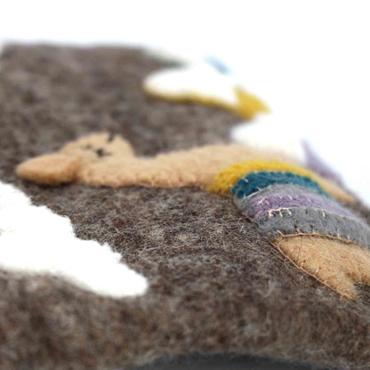 Hand Crafted Felt: Llama Pouch