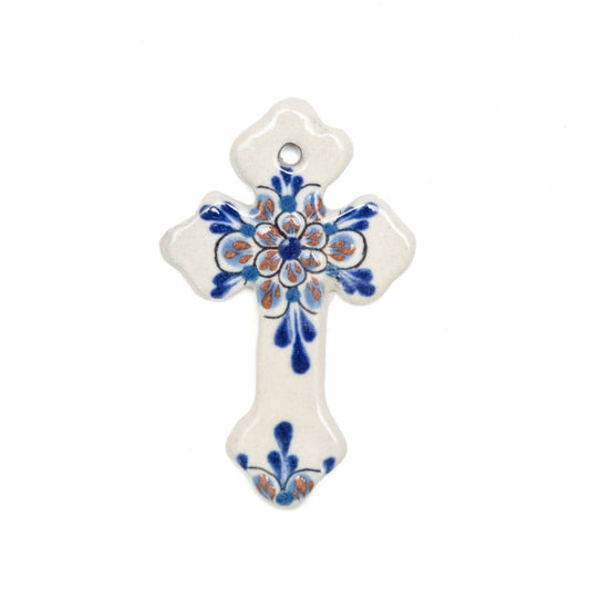 Hand-Painted Stoneware Cross