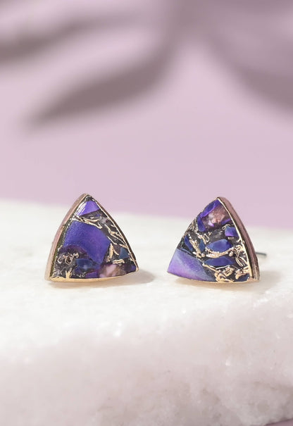 Haven Studs – Royal Purple Emperor Stone - Recetas Fair Trade