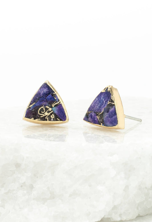 Haven Studs – Royal Purple Emperor Stone - Recetas Fair Trade