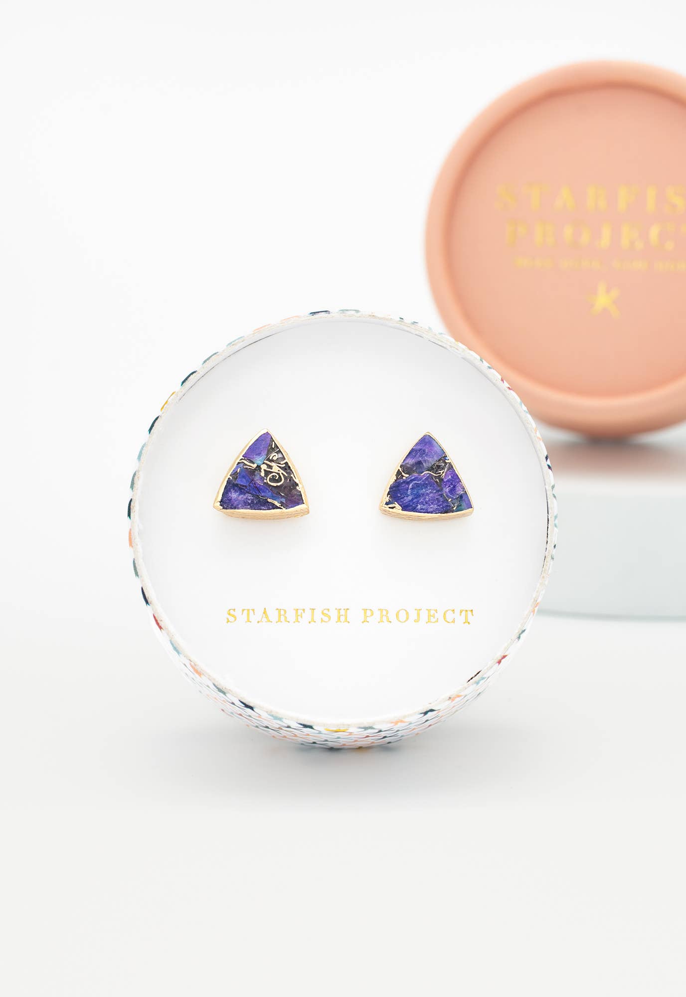 Haven Studs – Royal Purple Emperor Stone - Recetas Fair Trade