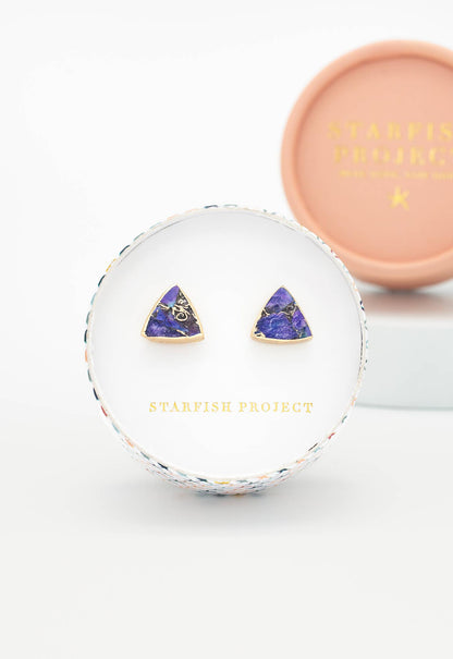 Haven Studs – Royal Purple Emperor Stone - Recetas Fair Trade