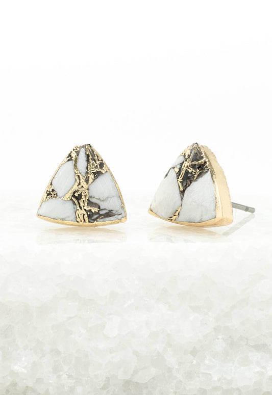 Haven Studs – White Turquoise - Recetas Fair Trade