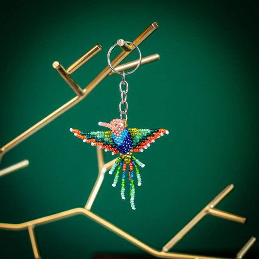 Hummingbird Beaded Keychain - Recetas Fair Trade