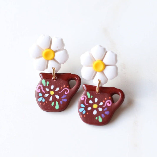 Jarrito Earrings, Coffee Cup Earrings - Recetas Fair Trade