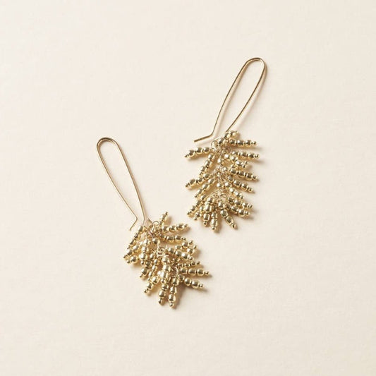 Jaya Beaded Gold Tassel Drop Earrings - Recetas Fair Trade