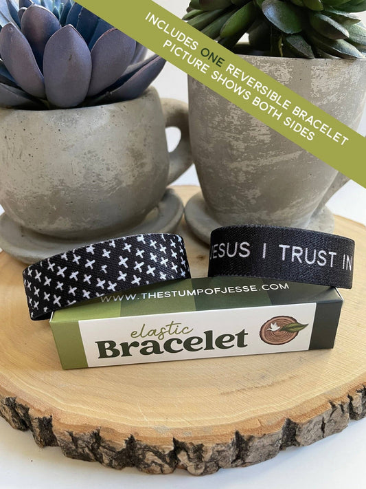 Jesus I Trust In You | Reversible Elastic Bracelet - Recetas Fair Trade