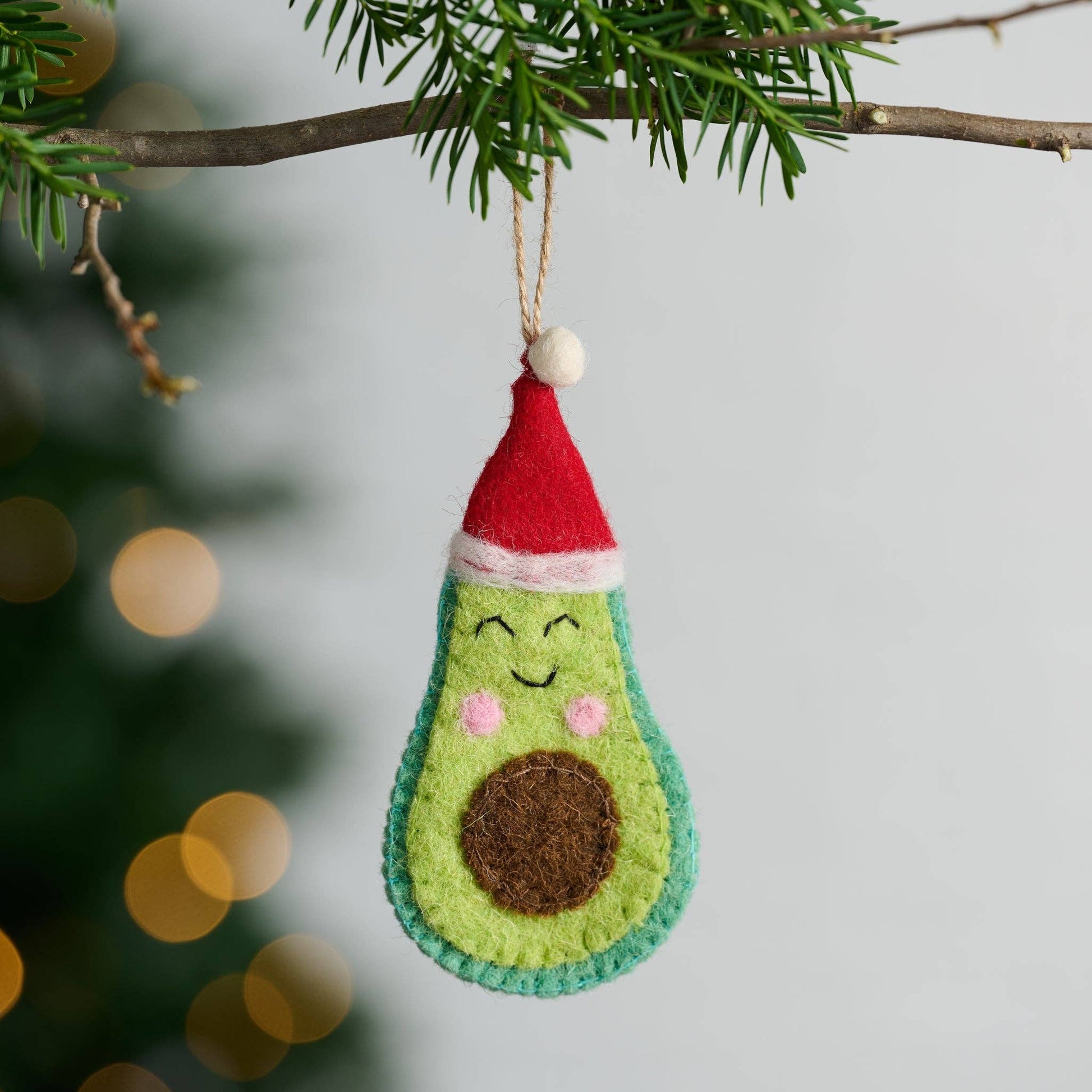 Jingle Bell Guac Felt Avocado Ornament - Recetas Fair Trade