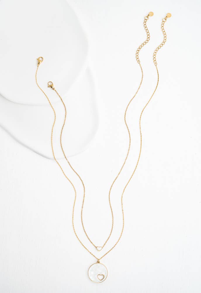 Journey Together Necklace Set in Mother of Pearl - Recetas Fair Trade