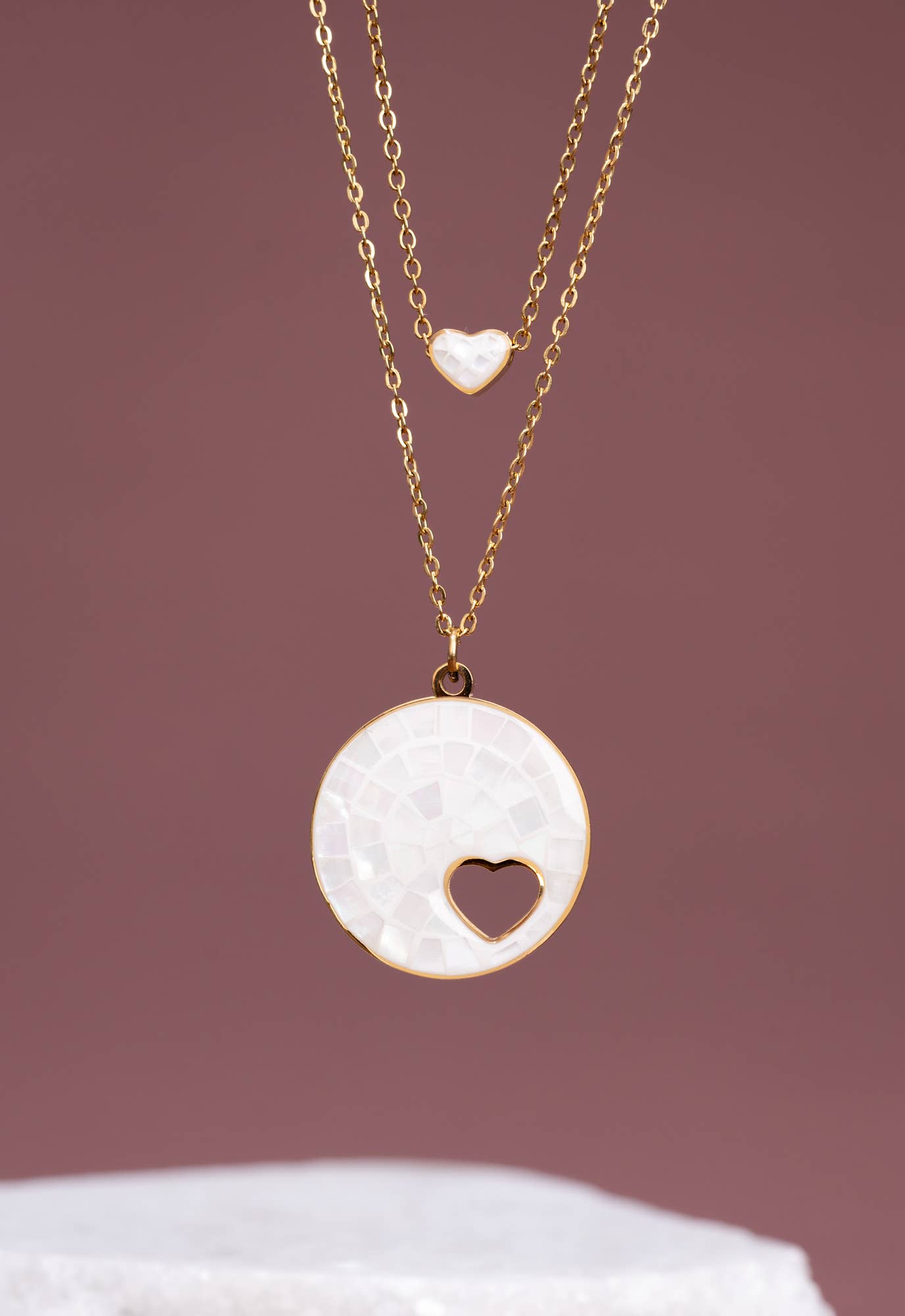 Journey Together Necklace Set in Mother of Pearl - Recetas Fair Trade