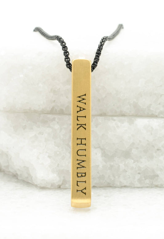 Justice Men's Gold Bar Necklace - Recetas Fair Trade
