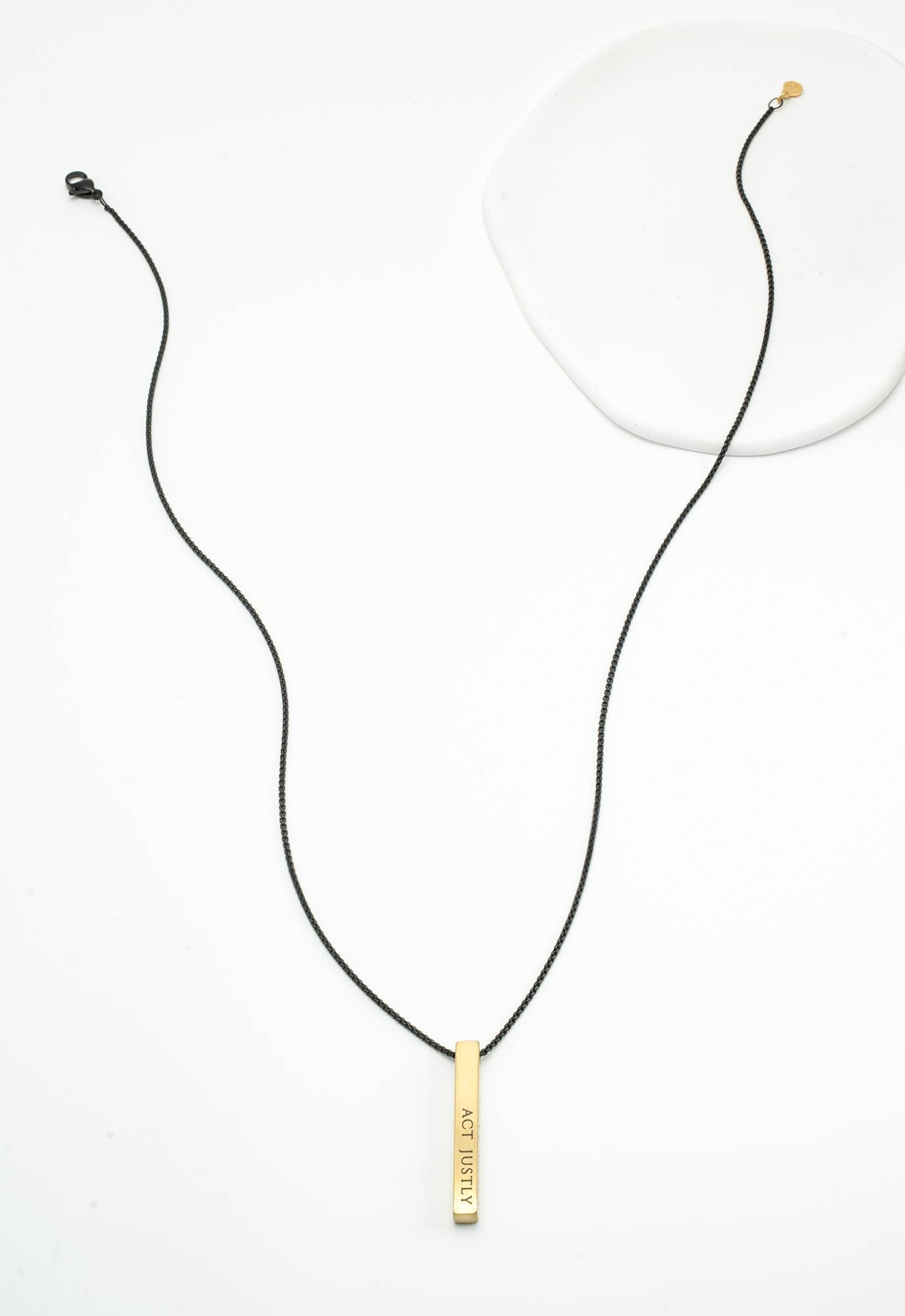 Justice Men's Gold Bar Necklace - Recetas Fair Trade