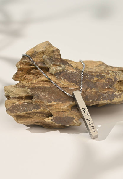 Justice Stainless Bar Necklace - Recetas Fair Trade