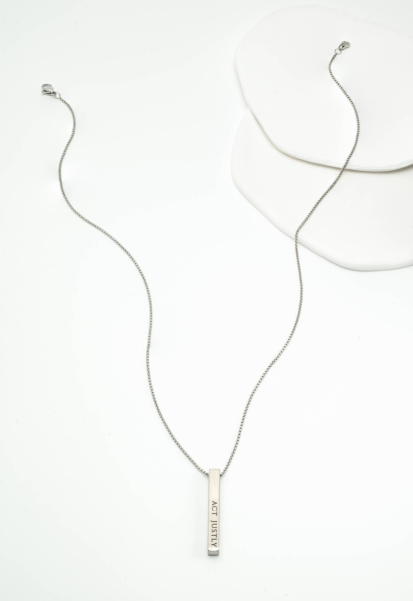 Justice Stainless Bar Necklace - Recetas Fair Trade
