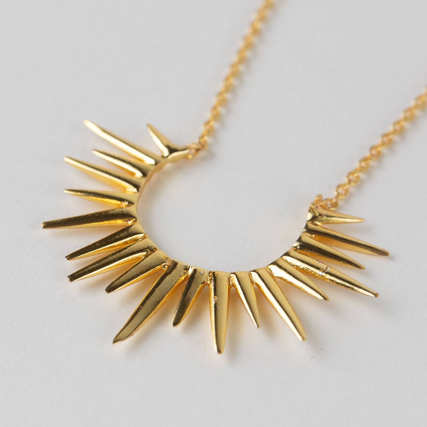 Kiranon Sunburst Gold Pendant Necklace - Recetas Fair Trade