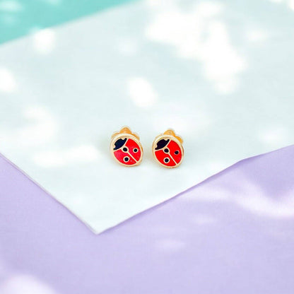 Ladybug Tiny Stud Earrings - Recetas Fair Trade