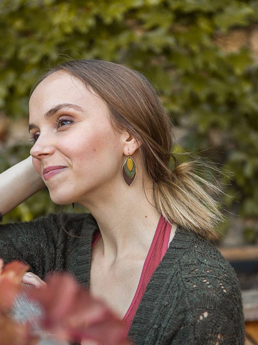 Leaf Tones Earrings - Recetas Fair Trade