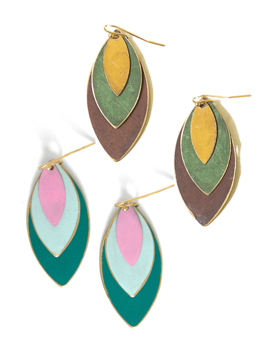 Leaf Tones Earrings - Recetas Fair Trade