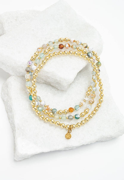Light We Carry Bracelet Set in Agate - Recetas Fair Trade