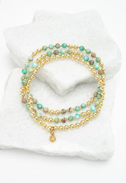 Light We Carry Bracelet Set in Turquoise - Recetas Fair Trade
