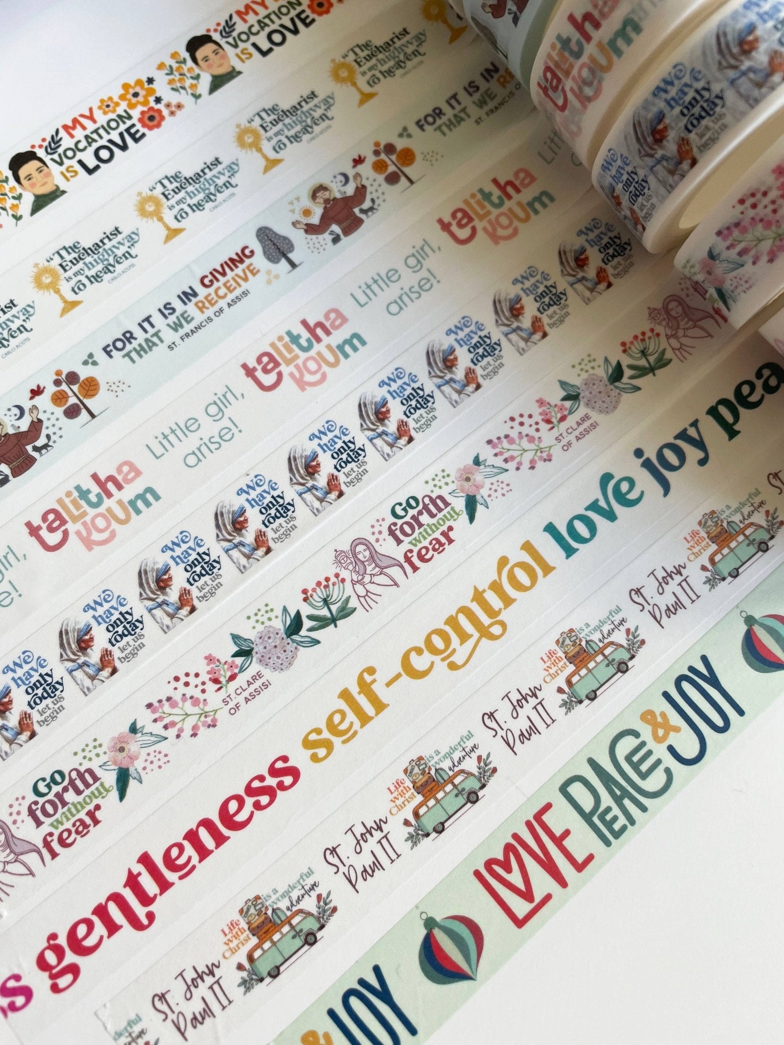 Love Peace Joy Christmas Washi Tape  | 15mm x 10m - Recetas Fair Trade