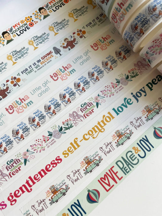 Love Peace Joy Christmas Washi Tape  | 15mm x 10m - Recetas Fair Trade