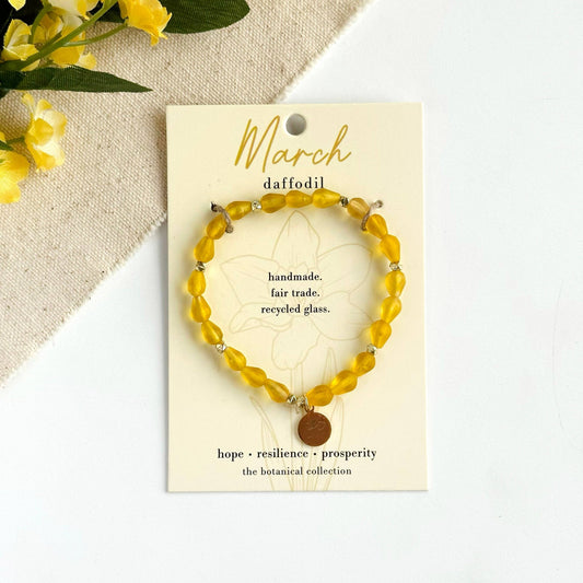 March • Birth Flower Bracelet (Stocking Stuffer!) - Recetas Fair Trade