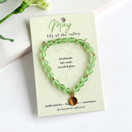 May • Birth Flower Bracelet (Stocking Stuffer!) - Recetas Fair Trade