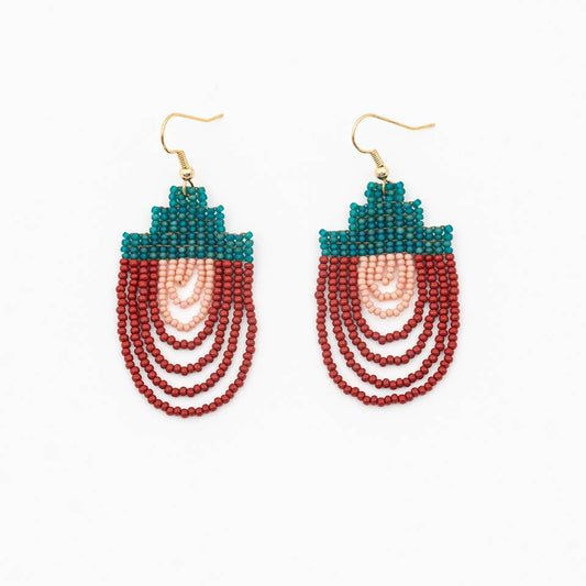 Mayan Pyramid Beaded Earrings - Recetas Fair Trade