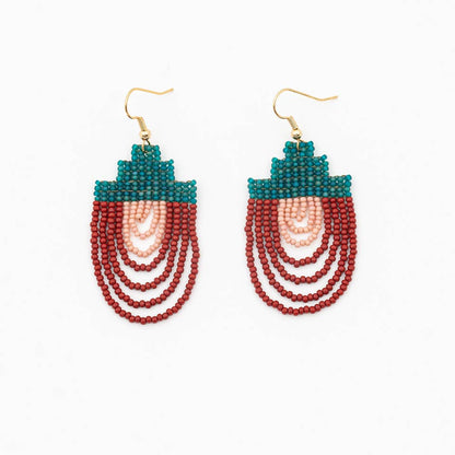 Mayan Pyramid Beaded Earrings - Recetas Fair Trade