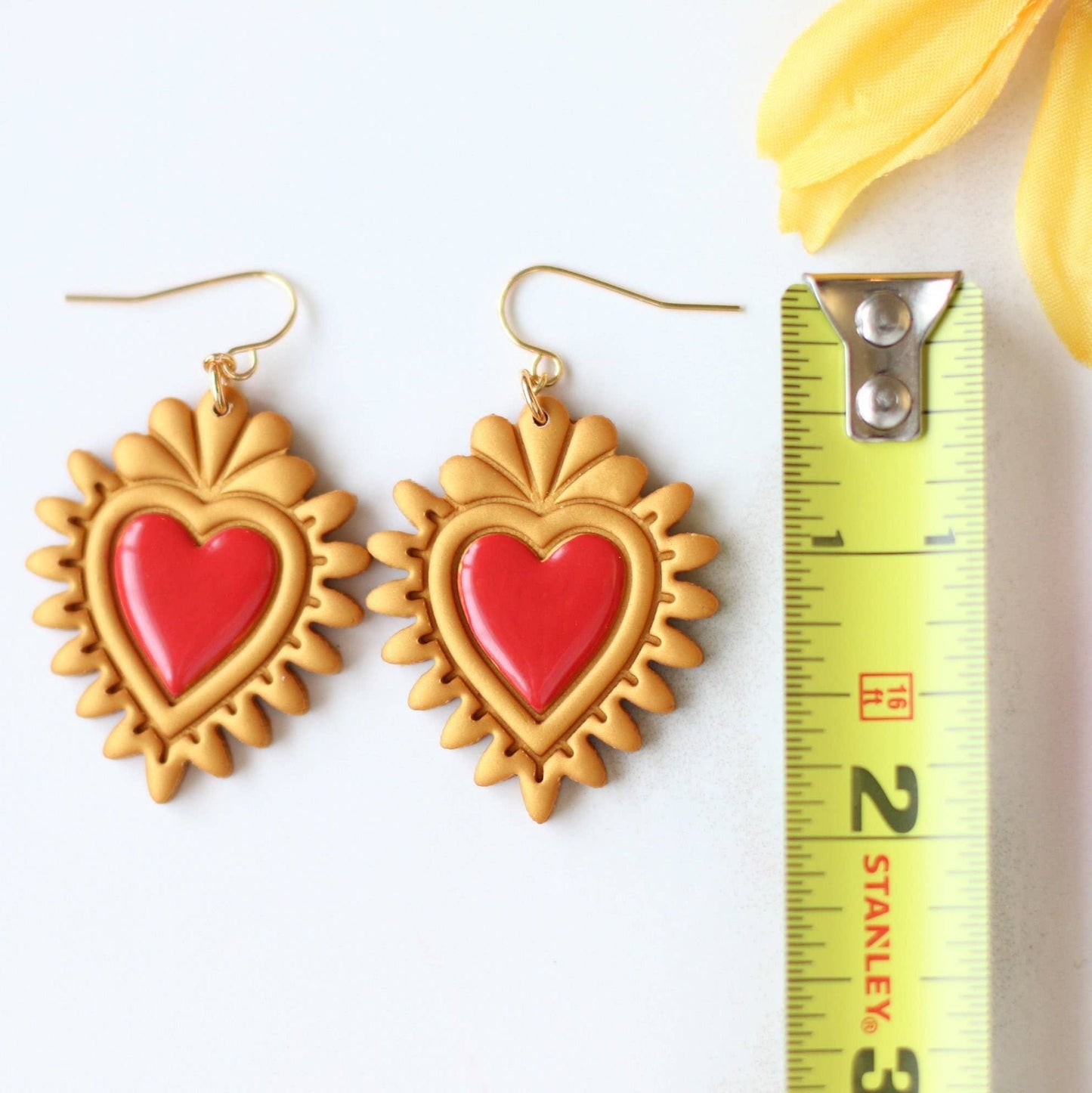 Medium Sacred Heart Earrings - Recetas Fair Trade