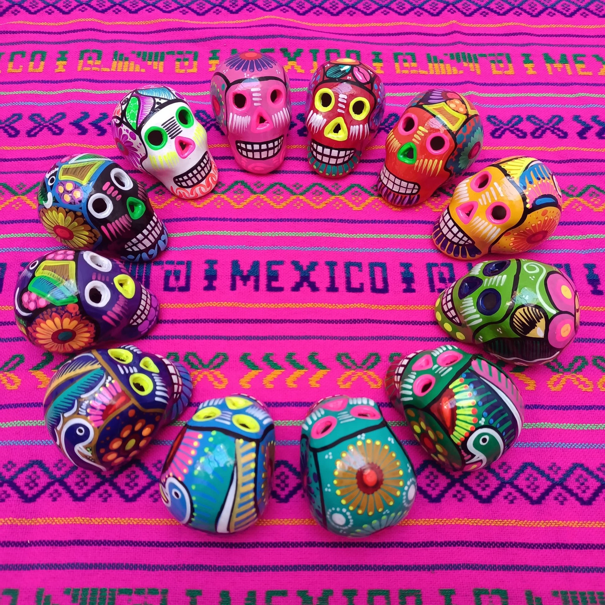 Mexican Ceramic Sugar Skull - Dia de Muertos - Recetas Fair Trade