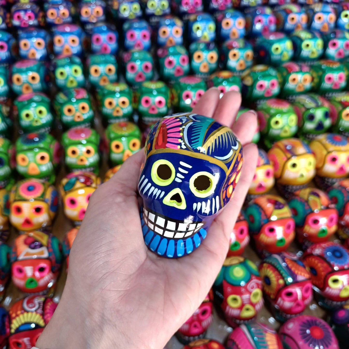 Mexican Ceramic Sugar Skull - Dia de Muertos - Recetas Fair Trade