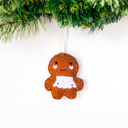 Mini Gingerbread Person Felt Ornament - Recetas Fair Trade