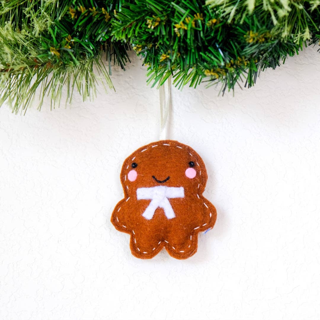 Mini Gingerbread Person Felt Ornament - Recetas Fair Trade