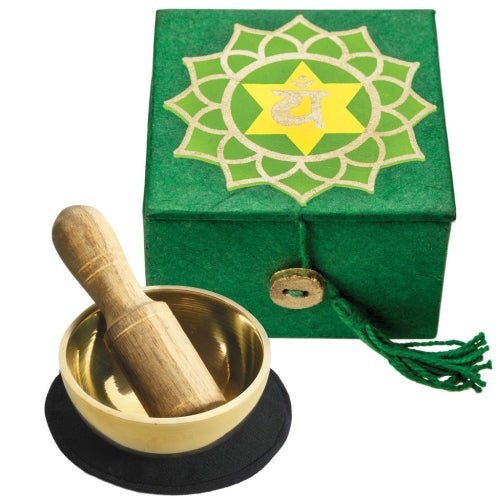 Mini Meditation Bowl Box: 2" Heart Chakra - DZI (Meditation) - Recetas Fair Trade