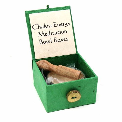 Mini Meditation Bowl Box: 2" Heart Chakra - DZI (Meditation) - Recetas Fair Trade